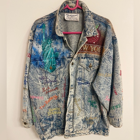 Tony Alamo New York Hand-Painted Rhinestone Denim Jacket – Size XL - Picture 5 of 14